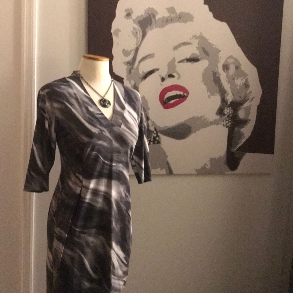 JOSIE B. Bodycon “grey skies” dress